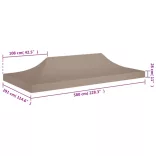 tópszínű tető partisátorhoz 6 x 3 m 270 g/m²