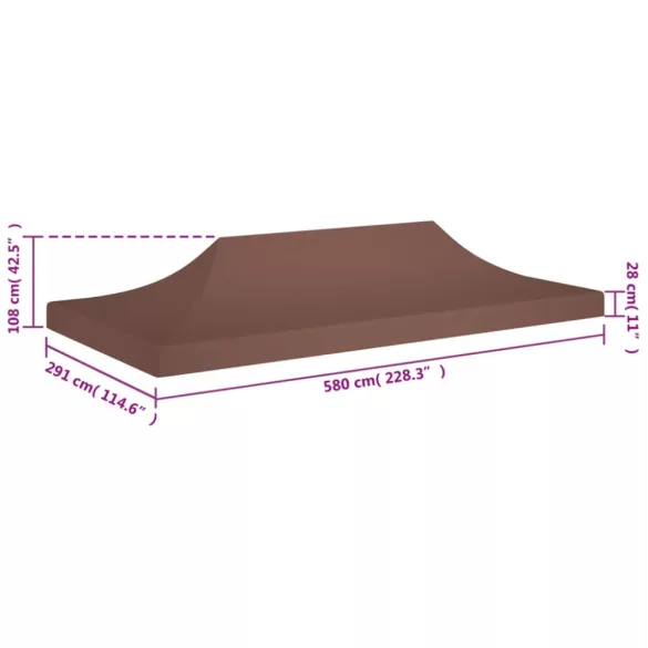 barna tető partisátorhoz 6 x 3 m 270 g/m²