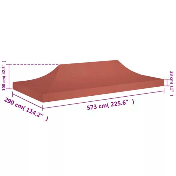 terrakotta tető partisátorhoz 6 x 3 m 270 g/m²
