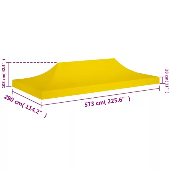 sárga tető partisátorhoz 6 x 3 m 270 g/m²