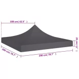 antracitszürke tető partisátorhoz 2 x 2 m 270 g/m²