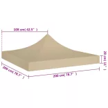 bézs tető partisátorhoz 2 x 2 m 270 g/m²