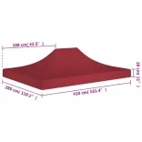 burgundi vörös tető partisátorhoz 4 x 3 m 270 g/m²