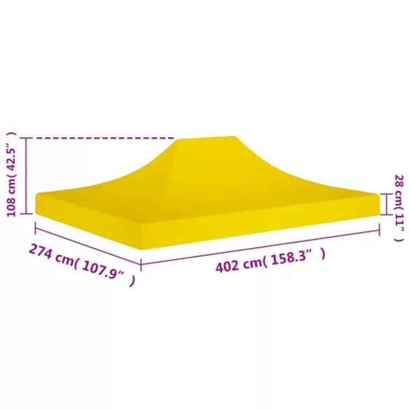 sárga tető partisátorhoz 4 x 3 m 270 g/m²