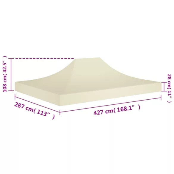 krémszínű tető partisátorhoz 4,5 x 3 m 270 g/m²