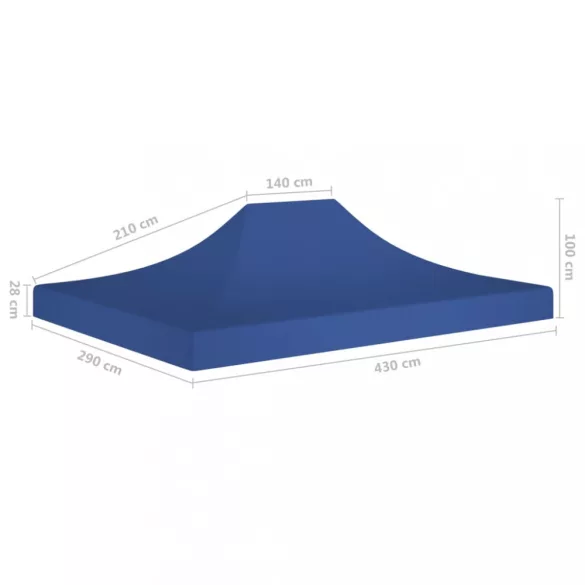kék tető partisátorhoz 4,5 x 3 m 270 g/m²