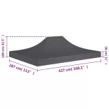 antracitszürke tető partisátorhoz 4,5 x 3 m 270 g/m²