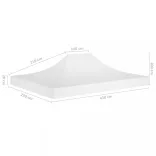 fehér tető partisátorhoz 4,5 x 3 m 270 g/m²