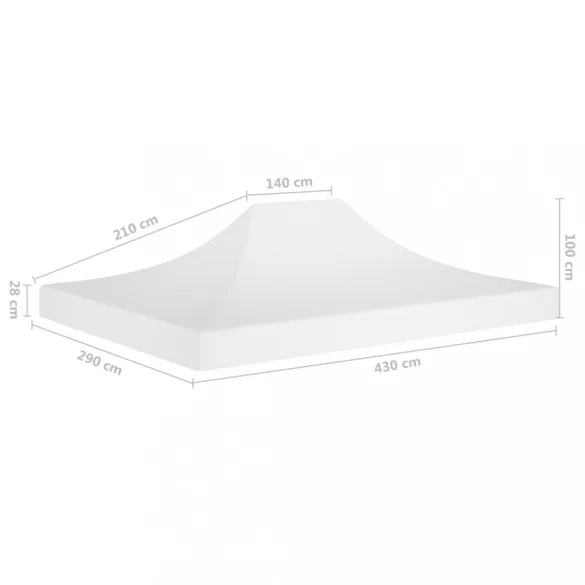 fehér tető partisátorhoz 4,5 x 3 m 270 g/m²