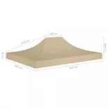 bézs tető partisátorhoz 4,5 x 3 m 270 g/m²