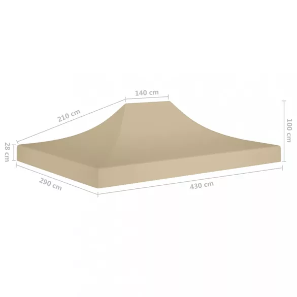 bézs tető partisátorhoz 4,5 x 3 m 270 g/m²