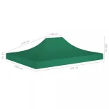 zöld tető partisátorhoz 4,5 x 3 m 270 g/m²