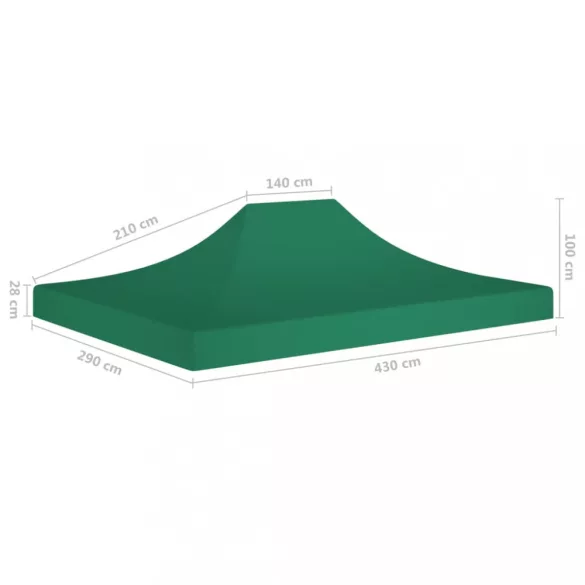 zöld tető partisátorhoz 4,5 x 3 m 270 g/m²