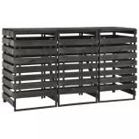 festett tömör fenyőfa tripla kerekeskuka-tároló 210x75x121 cm