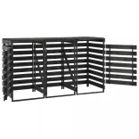 festett tömör fenyőfa tripla kerekeskuka-tároló 210x75x121 cm