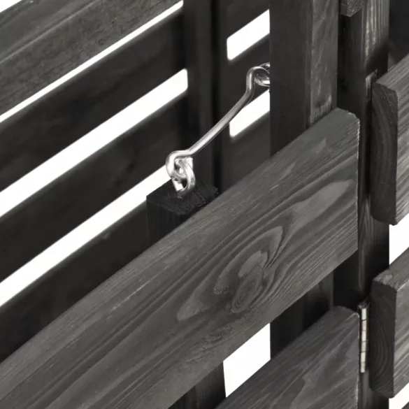 festett tömör fenyőfa tripla kerekeskuka-tároló 210x75x121 cm