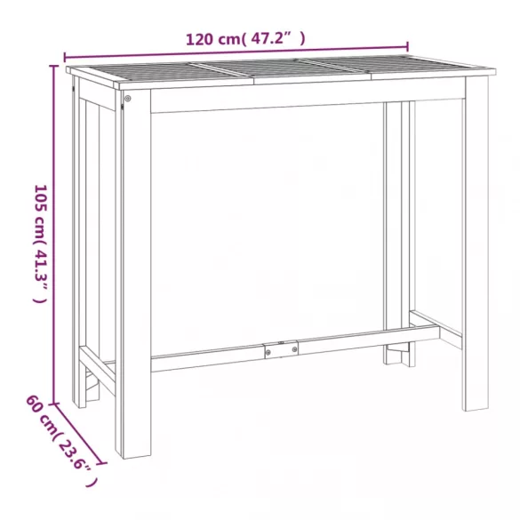 7 részes tömör akácfa kerti bárgarnitúra