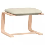 krémszínű szövet pihenőfotel lábtartóval