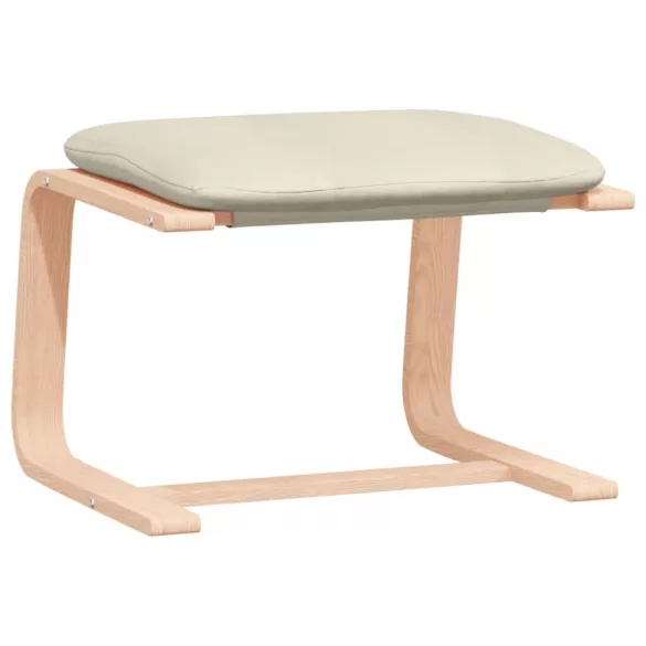 krémszínű szövet pihenőfotel lábtartóval