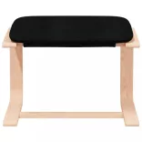 fekete szövet pihenőfotel lábtartóval