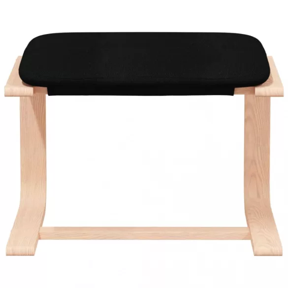 fekete szövet pihenőfotel lábtartóval