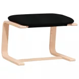 fekete szövet pihenőfotel lábtartóval