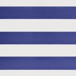 kék és fehér szövet és alumínium behúzható napellenző 3 x 2,5 m