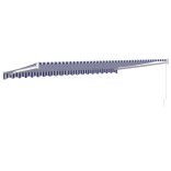 kék és fehér szövet és alumínium behúzható napellenző 5 x 3 m