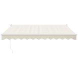 krémszínű szövet és alumínium behúzható napellenző 3 x 2,5 m