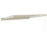 krémszínű szövet és alumínium behúzható napellenző 3 x 2,5 m