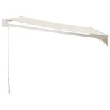 krémszínű szövet és alumínium behúzható napellenző 3,5 x 2,5 m