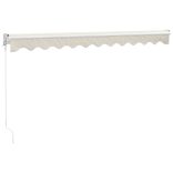 krémszínű szövet és alumínium behúzható napellenző 3,5 x 2,5 m