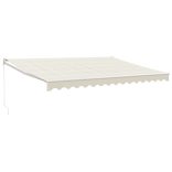 krémszínű szövet és alumínium behúzható napellenző 4 x 3 m