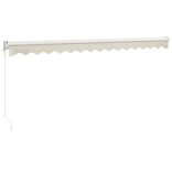 krémszínű szövet és alumínium behúzható napellenző 4 x 3 m