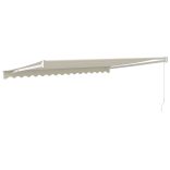 krémszínű szövet és alumínium behúzható napellenző 4,5 x 3 m