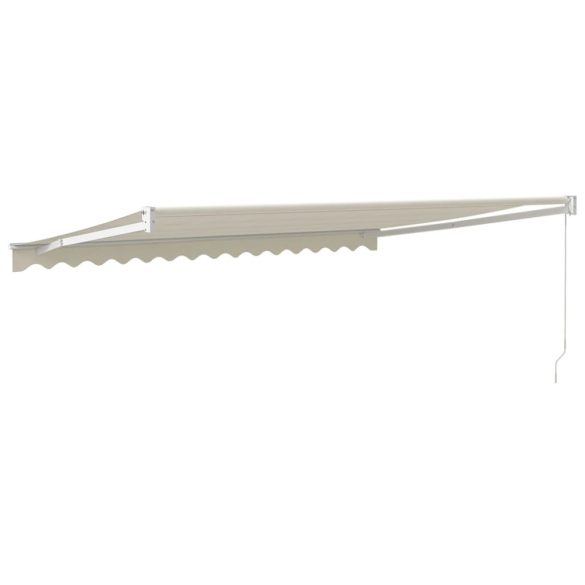 krémszínű szövet és alumínium behúzható napellenző 4,5 x 3 m