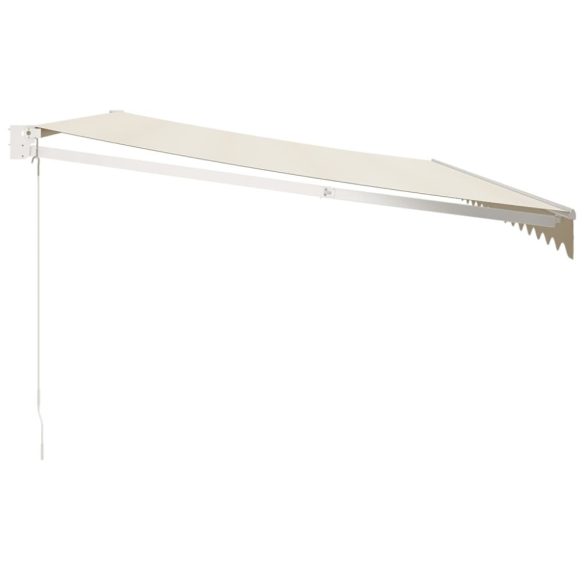 krémszínű szövet és alumínium behúzható napellenző 5 x 3 m