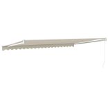 krémszínű szövet és alumínium behúzható napellenző 5 x 3 m