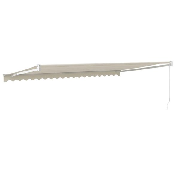 krémszínű szövet és alumínium behúzható napellenző 5 x 3 m
