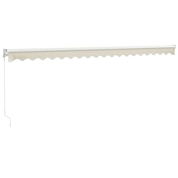 krémszínű szövet és alumínium behúzható napellenző 5 x 3 m