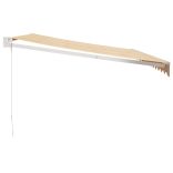 sárga-fehér szövet és alumínium behúzható napellenző 4 x 3 m