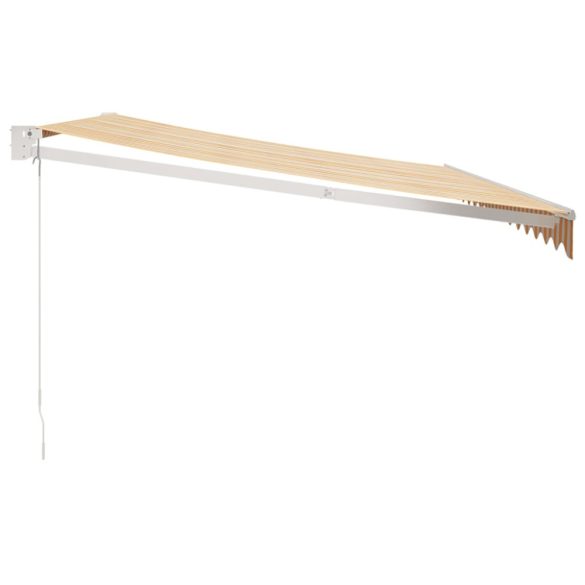 sárga-fehér szövet és alumínium behúzható napellenző 4 x 3 m