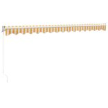 sárga-fehér szövet és alumínium behúzható napellenző 4 x 3 m