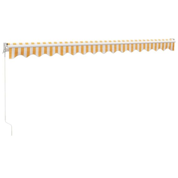 sárga-fehér szövet és alumínium behúzható napellenző 4 x 3 m