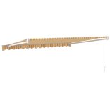 sárga-fehér szövet és alumínium behúzható napellenző 4,5 x 3 m