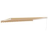 sárga-fehér szövet és alumínium behúzható napellenző 5 x 3 m