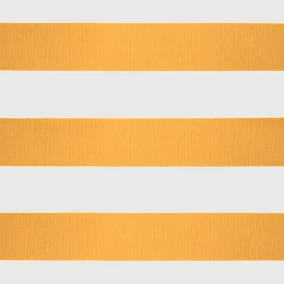 sárga-fehér szövet és alumínium behúzható napellenző 5 x 3 m