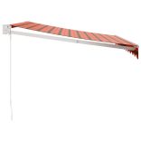 narancs-barna szövet és alumínium behúzható napellenző 3x2,5 m