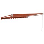 narancs-barna szövet és alumínium behúzható napellenző 3x2,5 m