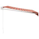 narancs-barna szövet és alumínium behúzható napellenző 3,5x2,5m